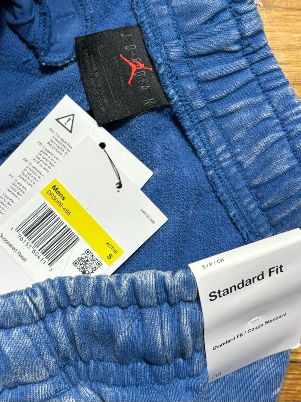 Nike Jordan Flight Fleece Jogger Sweatpants Blue Acid Wash Men's sz small new